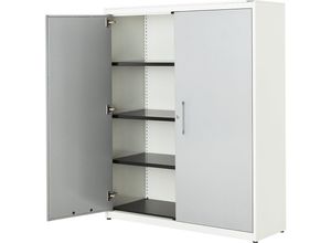 4250633328842 - mauser Flügeltürenschrank HxB 1516 x 1200 mm Stahlplatte 3 Fachböden reinweiß   weißaluminium   reinweiß