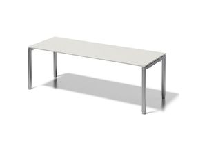 5020073998450 - BISLEY Cito höhenverstellbarer Schreibtisch grauweiß silber rechteckig 4-Fuß-Gestell silber 2200 x 800 cm