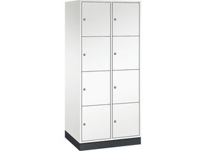 4052574408047 - INTRO Stahl-Schließfachschrank Fachhöhe 435 mm BxT 820 x 600 mm 8 Fächer Korpus reinweiß Türen reinweiß