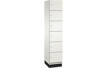 4060061200708 - CAMBIO Schließfachschrank mit HPL-Türen 6 Fächer Korpus reinweiß Tür weiß Breite 400 mm 4060061200708 - CAMBIO Schließfachschrank mit HPL-Türen 6 Fächer Korpus reinweiß Tür weiß Breite 400 mm