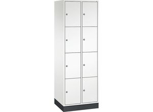 4055404750828 - INTRO Stahl-Schließfachschrank Fachhöhe 435 mm BxT 620 x 500 mm 8 Fächer Korpus reinweiß Türen reinweiß