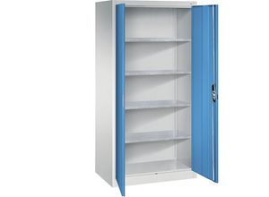 4056211535394 - Werkstatt-Flügeltürschrank HxBxT 1950 x 930 x 600 mm lichtgrau   lichtblau