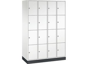 4052574769711 - INTRO Stahl-Schließfachschrank Fachhöhe 435 mm BxT 1220 x 500 mm 16 Fächer Korpus reinweiß Türen reinweiß