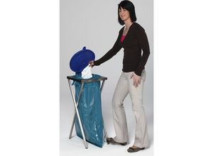 4030695036363 - VAR Hygiene-Müllsackständer aus Edelstahl für Volumen 120 l Pedal zur Deckelöffnung blau