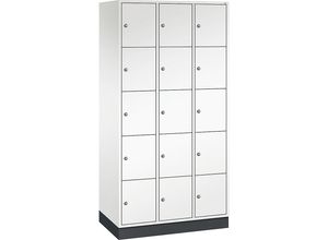 4050646594117 - INTRO Stahl-Schließfachschrank Fachhöhe 345 mm BxT 920 x 500 mm 15 Fächer Korpus reinweiß Türen reinweiß