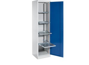 4061753034984 - eurokraft pro Materialschrank Breite 500 mm 4 Ausziehböden Tür enzianblau