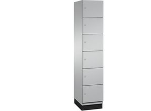 4059369470760 - CAMBIO Schließfachschrank mit Stahlblech-Türen 6 Fächer Breite 400 mm Korpus weißaluminium   Tür weißaluminium