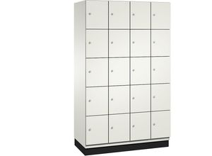 4059369469733 - CAMBIO Schließfachschrank mit Stahlblech-Türen 20 Fächer Breite 1200 mm Korpus reinweiß   Tür reinweiß