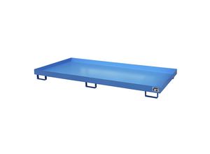 4052462030657 - eurokraft pro Regal-Bodenwanne 240 l Auffangvolumen LxBxH 2650 x 1300 x 210 mm ohne Gitterrost blau lackiert