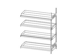4260139972333 - Kleingebinde-Gefahrstoffregal für gewässergefährdende Medien 4 Regalwannenböden Regalbreite 1000 mm Anbauregal