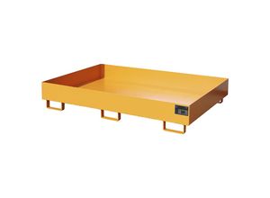 4052462030619 - eurokraft pro Regal-Bodenwanne 240 l Auffangvolumen LxBxH 1750 x 1300 x 250 mm ohne Gitterrost orange lackiert