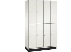4060061199811 - CAMBIO Fächerschrank mit Stahlblech-Türen und Garderobenstange 8 Fächer Breite 1200 mm Korpus reinweiß Tür weiß 4060061199811 - CAMBIO Fächerschrank mit Stahlblech-Türen und Garderobenstange 8 Fächer Breite 1200 mm Korpus reinweiß Tür weiß