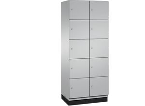 4059369468491 - CAMBIO Schließfachschrank mit Stahlblech-Türen 10 Fächer Breite 800 mm Korpus weißaluminium   Tür weißaluminium