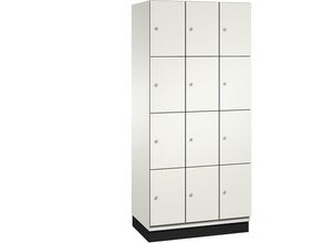 4059369463175 - CAMBIO Schließfachschrank mit Stahlblech-Türen 12 Fächer Breite 900 mm Korpus reinweiß   Tür reinweiß