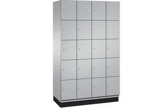 4059369469757 - CAMBIO Schließfachschrank mit Stahlblech-Türen 20 Fächer Breite 1200 mm Korpus weißaluminium   Tür weißaluminium