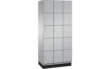 4059369468903 - CAMBIO Schließfachschrank mit Stahlblech-Türen 15 Fächer Breite 900 mm Korpus weißaluminium   Tür weißaluminium