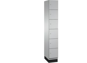 4059369470302 - CAMBIO Schließfachschrank mit Stahlblech-Türen 6 Fächer Breite 300 mm Korpus weißaluminium   Tür weißaluminium