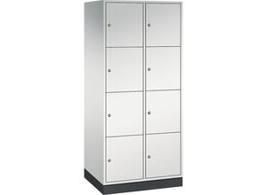 4025314700602 - INTRO Stahl-Schließfachschrank Fachhöhe 435 mm BxT 820 x 600 mm 8 Fächer Korpus lichtgrau Türen lichtgrau