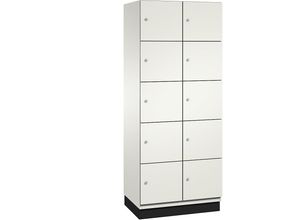 4059369468453 - CAMBIO Schließfachschrank mit Stahlblech-Türen 10 Fächer Breite 800 mm Korpus reinweiß   Tür reinweiß