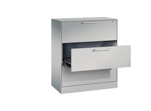 4062084064626 - Karteischrank ASISTO Höhe 992 mm mit 3 Schüben DIN A4 quer weißaluminium weißaluminium 4062084064626 - Karteischrank ASISTO Höhe 992 mm mit 3 Schüben DIN A4 quer weißaluminium weißaluminium