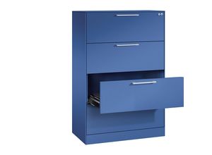 4062084799450 - Karteischrank ASISTO Höhe 1292 mm mit 4 Schüben DIN A4 quer enzianblau enzianblau 4062084799450 - Karteischrank ASISTO Höhe 1292 mm mit 4 Schüben DIN A4 quer enzianblau enzianblau