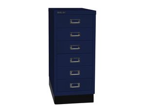 5020073725643 - Schubladenschrank MultiDrawer? 29er Serie L296S839 Stahl 6 Schubladen (Vollauszug) A4 278 x 67 x 38 cm mit Sockel blau