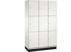4059369456597 - CAMBIO Schließfachschrank mit Stahlblech-Türen 9 Fächer Breite 1200 mm Korpus reinweiß Tür reinweiß 4059369456597 - CAMBIO Schließfachschrank mit Stahlblech-Türen 9 Fächer Breite 1200 mm Korpus reinweiß Tür reinweiß