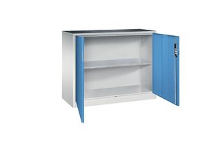 4062084810551 - Werkstatt-Beistellschrank mit Flügeltüren Breite x Tiefe 1200 x 500 mm lichtgrau   lichtblau