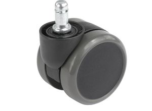 4251260115942 - Stuhlrolle Rad-Ø 65 mm VE 5 Stk Steckbolzen mit Klemmring schwarz weiches Rad Hals-Ø 38 mm