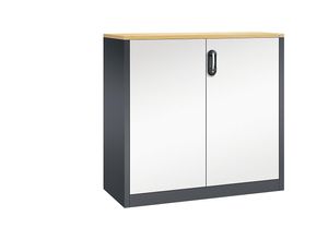 4060061363540 - ACURADO Akten-Sideboard 3 Ordnerhöhen HxBxT 1200 x 1200 x 500 mm schwarzgrau   reinweiß