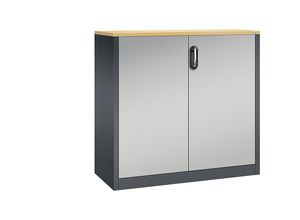 4055404482187 - ACURADO Akten-Sideboard 3 Ordnerhöhen HxBxT 1200 x 1200 x 500 mm schwarzgrau   weißaluminium