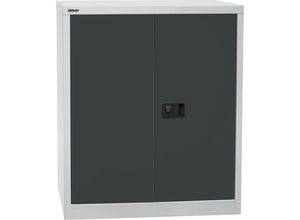 5020073832303 - BISLEY UNIVERSAL Flügeltürenschrank HxBxT 1000 x 914 x 400 mm 1 verzinkter Fachboden 2 Ordnerhöhen lichtgrau   anthrazit