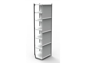 4044917046405 - Büro-Regalsystem mit Rückwand Regalhöhe 2600 mm Eck-Anbauregal Breite x Tiefe 670 x 300 mm