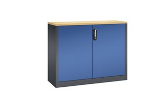 4060061358324 - ACURADO Akten-Sideboard 2 Ordnerhöhen HxBxT 1000 x 1200 x 400 mm schwarzgrau   enzianblau