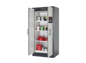 4054923228702 - asecos Feuerbeständiger Gefahrstoffschrank FM UL ULC Typ 90 2 Türen HxBxT 1953 x 893 x 615 mm grau grau