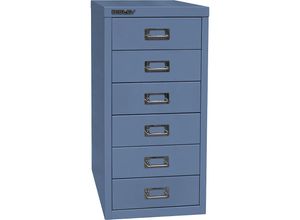 5020073770025 - Schubladenschrank MultiDrawer? 29er Serie L296105 Stahl 6 Schubladen (Vollauszug) A4 278 x 59 x 38 cm blau