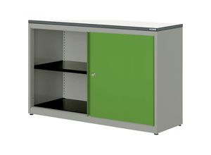 4250633329436 - mauser Schiebetürenschrank HxBxT 830 x 1200 x 432 mm Kunststoffplatte 1 Fachboden weißaluminium gelbgrün weiß 4250633329436 - mauser Schiebetürenschrank HxBxT 830 x 1200 x 432 mm Kunststoffplatte 1 Fachboden weißaluminium gelbgrün weiß