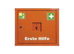 4250108804901 - SÖHNGEN Verbandschrank nach DIN 13157 ohne Inhalt signalorange Tiefe 200 mm HxB 420 x 490 mm