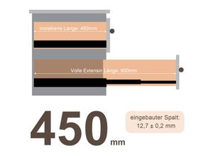 0726502711991 - Hengda - 10X Schubladenschienen Vollauszüge 450 mm Schubladen Führung kugelgelagert Tragkraft 35 Kg