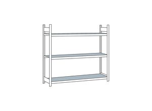 4004514200136 - SCHULTE Weitspannregal mit Stahlboden Höhe 2000 mm Spannweite 2500 mm Grundregal Tiefe 500 mm