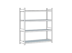 4004514215130 - SCHULTE Weitspannregal mit Stahlboden Höhe 2500 mm Spannweite 2500 mm Grundregal Tiefe 800 mm