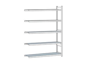 4004514215437 - SCHULTE Weitspannregal mit Stahlboden Höhe 3000 mm Spannweite 2500 mm Anbauregal Tiefe 600 mm