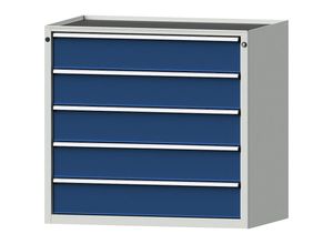 4014641058999 - Schubladenschrank BxT 1060 x 675 mm 5 Schubladen Höhe 980 mm Front enzianblau