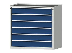 4014641059019 - Schubladenschrank BxT 1060 x 675 mm 6 Schubladen Höhe 980 mm Front enzianblau