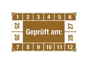 4061466088250 - Mehrjahresplakette Geprüft am LxH 40 x 25 mm VE 10 Stk braun 25 - 28