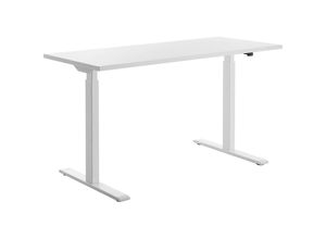 4014296860602 - Schreibtisch elektrisch höhenverstellbar BxT 1400 x 600 mm Platte weiß Gestell weiß