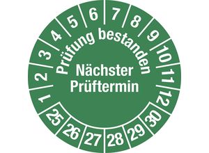 4061466088571 - Prüfung bestanden Dokumentenfolie Ø 30 mm VE 10 Stk 25 - 30 grün