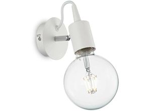 8021696138374 - Ideal Lux Lighting - Ideal Lux Edison - 1 Licht Wandleuchte Weiß E27