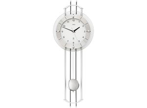 4037445152830 - Funk-Pendelwanduhr AMS F5248 Wanduhren Gr B H L 24 cm x 7 cm x 68 cm silberfarben Pendeluhren