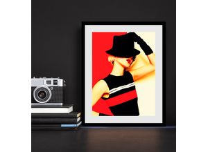 4049009831723 - Bild QUEENCE Faceless Bilder Gr B H 50 cm x 70 cm Wandbild Frau Hochformat 1 St rot Bild Kunstdruck Bilder mit Rahmen